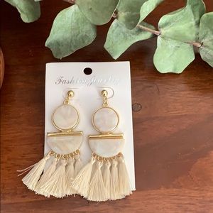 Beige Tassel Earrings